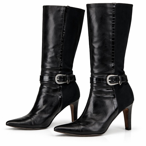 Brighton Shoes - Brighton Italian Vintage Rachel Black Leather Nylon Boots Women’s Size 8M